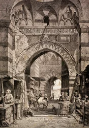 Ingresso al souk Khan el-Khalili al Cairo, nel XIX secolo, da 